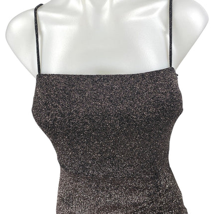 Windsor After Hours Glitter Black Sleeveless Cami Camisole Tank Bodycon Dress S