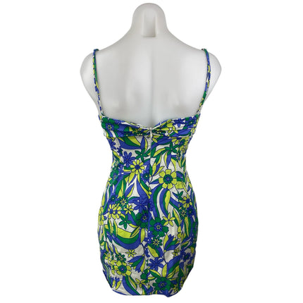 Zara Multicolor Floral Sleeveless Cami Camisole Mini Tank Bodycon Dress Size S