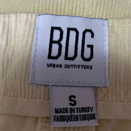 Urban Outfitters BDG Cream Yellow Corduroy Pleated Zipper Mini A-Line Skirt Sz S