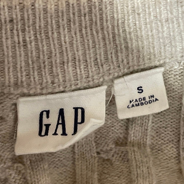 Gap Women's Gray Ribbed Knit Crew Neck Long Sleeve Pullover Sweater Top Size S
