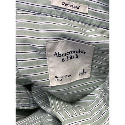 Abercrombie & Fitch Womens Green Striped Long Sleeve Button Down Shirt Top Sz S
