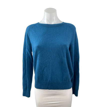 Dries Van Noten Women Blue 100% Cashmere Crewneck Long Sleeve Sweater Top Size S