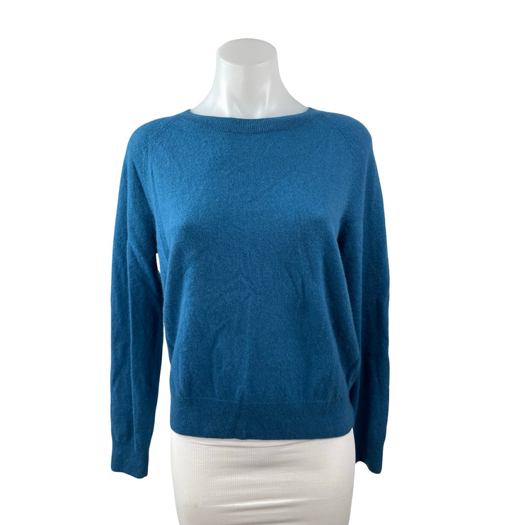 Dries Van Noten Women Blue 100% Cashmere Crewneck Long Sleeve Sweater Top Size S