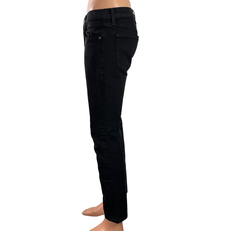 J Brand Indigo Will Bleed Black Mid Rise Skinny Leg Denim Jeans Pants Size 32