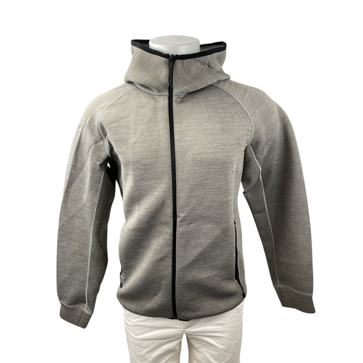 Uniqlo Men's Gray Beige Full Zip Long Sleeve Hooded Hoodie Coat Jacket Size M