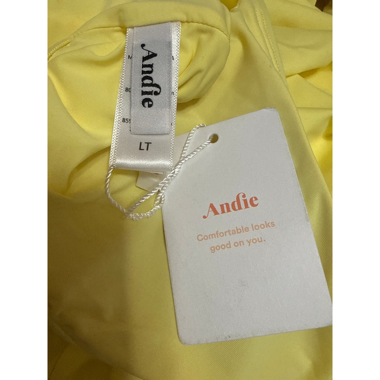 NEW Andie Yellow Sleeveless Tie Back Cami Tank One Piece Swimsuit Swimwear Sz L