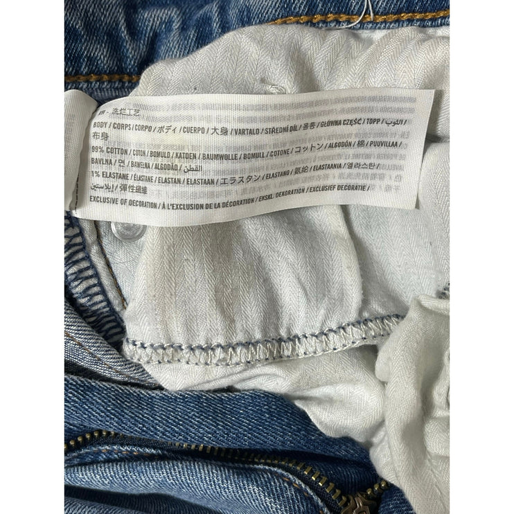 Abercrombie & Fitch The Ankle Straight High Rise Distressed Denim Jeans Size 24