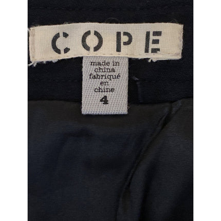 COPE Women's Black Split High Waisted Back Zip Straight Pencil Mini Skirt Size 4