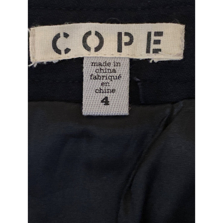 COPE Women's Black Split High Waisted Back Zip Straight Pencil Mini Skirt Size 4