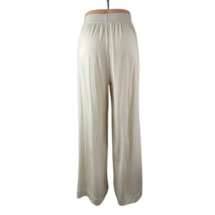 Weworewhat Women's White Pleated High Rise Lounge Sleepwear Pajamas Pants Size S
