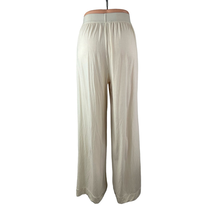 Weworewhat Women's White Pleated High Rise Lounge Sleepwear Pajamas Pants Size S