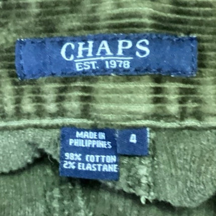 Chaps Green Corduroy High Rise Flared Leg Bootcut Ankle Trouser Jeans Pants Sz 4