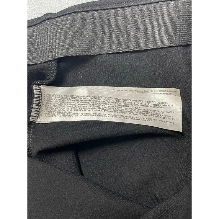 MNG Mango Women's Black High Waisted Split Zip Flare Trousers Dress Pants Size L