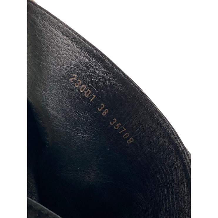 Nursace Women's Black Suede Leather Zip Up Pointed Toe Over the Knee Boots 7.5