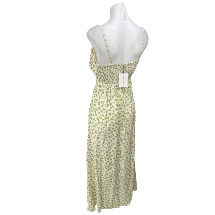 NEW Faithfull The Brand Gita Green Floral Sleeveless Smocked Maxi Midi Dress 4