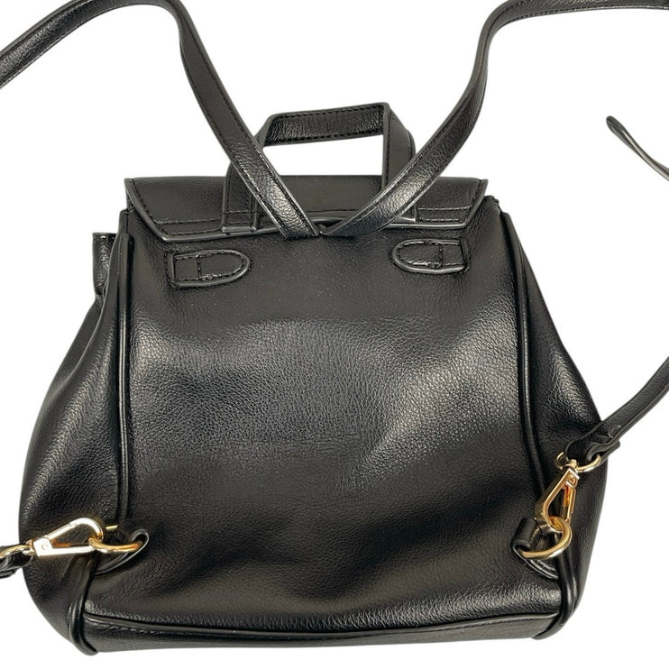 Urban Expressions Black Pebble Faux Leather Vegan Kelly-style Backpack One Size