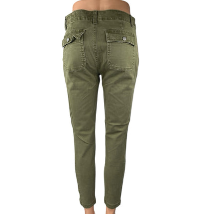 GAP Women's Olive Green Mid Rise Skinny Leg Ankle Boyfriend Jeans Pants Size 4