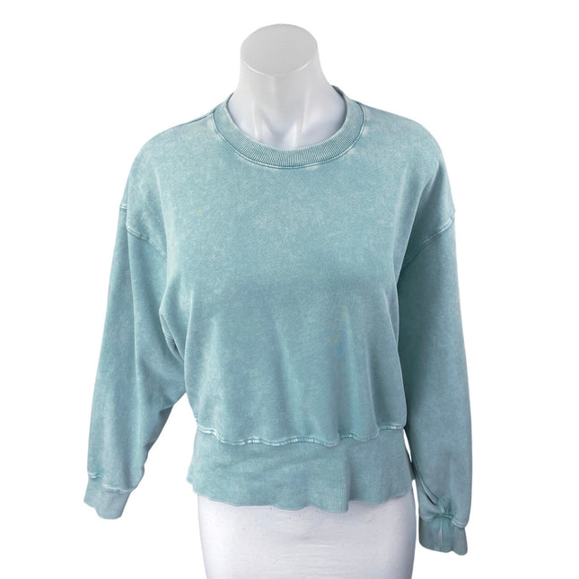 Joy Lab Women's Blue Knit Long Sleeve Crew Neck Sweatshirt Sweater Top Size S