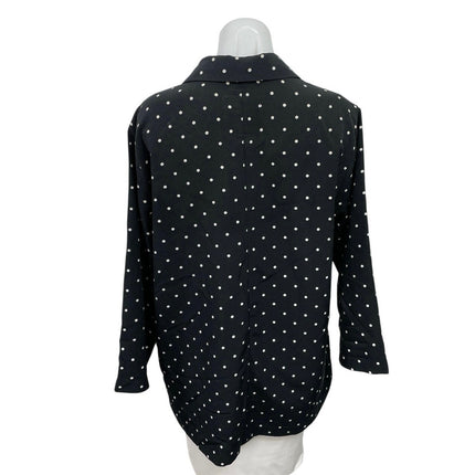 Monki Women's Black Polka Dots Notch Lapel Pocket Blazer Coat Jacket Size M