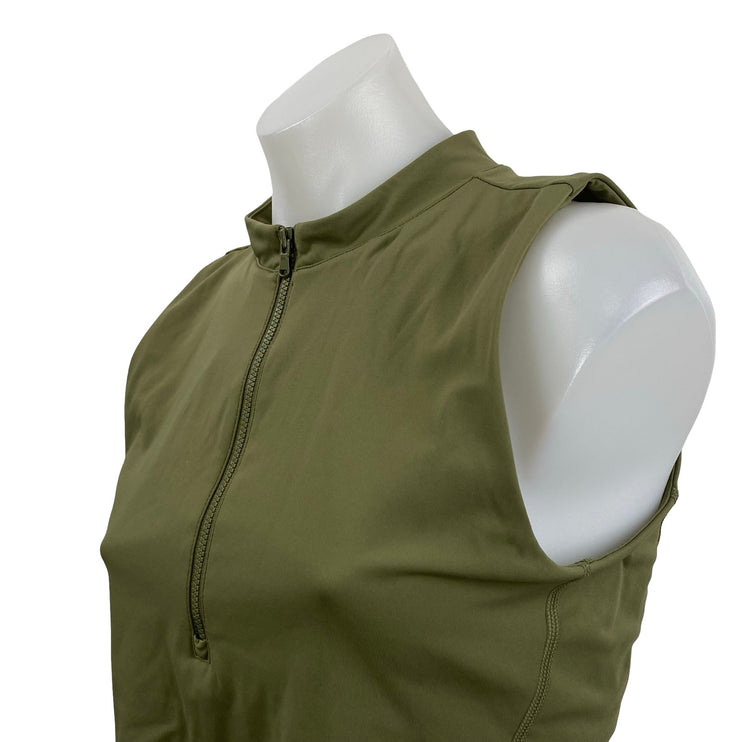 Recess Peekaboo Green Sleeveless Athletic Activewear Crop Tank Sports Bra Top M