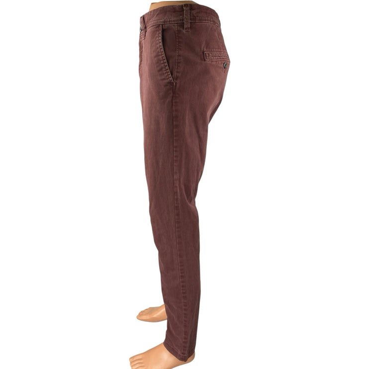 Aeropostale Men's Brown High Rise Skinny Chino Khaki Trousers Pants Size 30/34