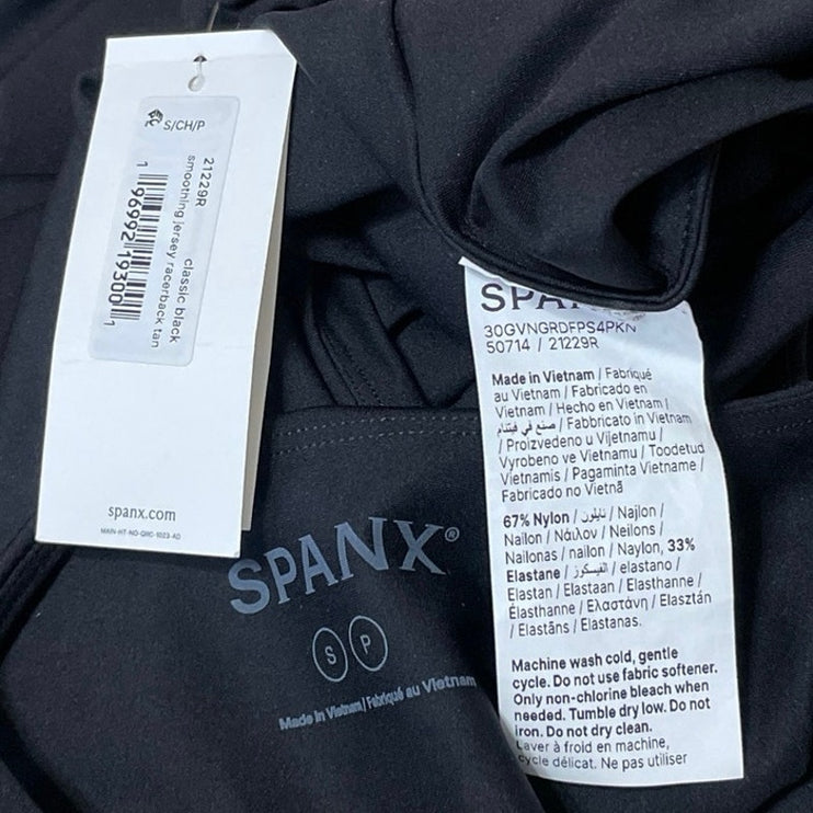 NEW Spanx Women's Black Sleeveless Smoothing Jersey Racerback Tank Top Size S