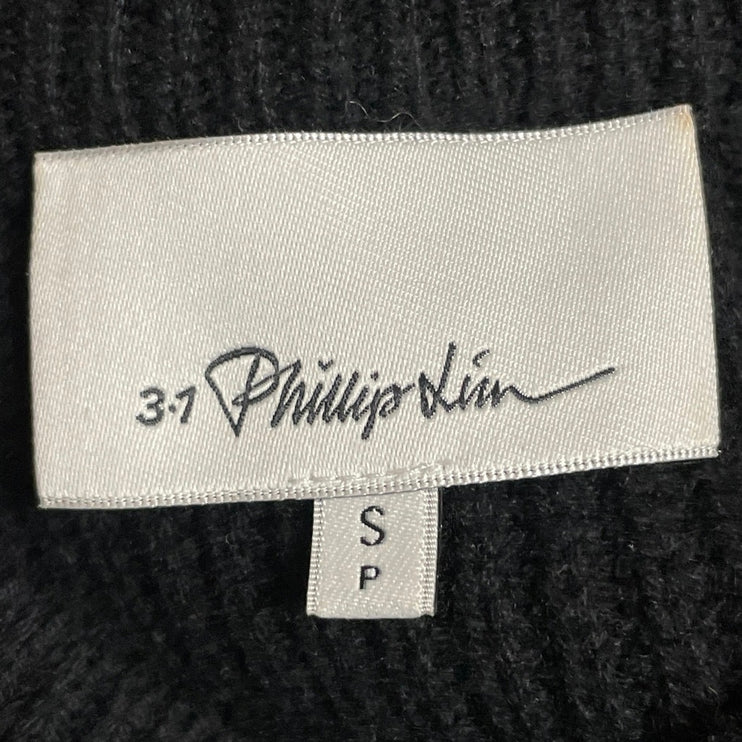 3.1 Phillip Lim Black Sleeveless Draped Wool Twist Front Tank Sweater Dress S