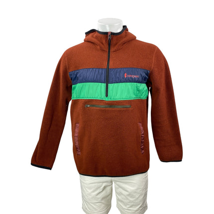 Cotopaxi Teca Fleece Men's Rust Orange Hoodie Hooded 1/2 Zip Sweater Size XL