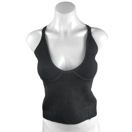 Zara Black Sleeveless Scoop Neck Cross Back Corset Bustier Cami Tank Top Size S