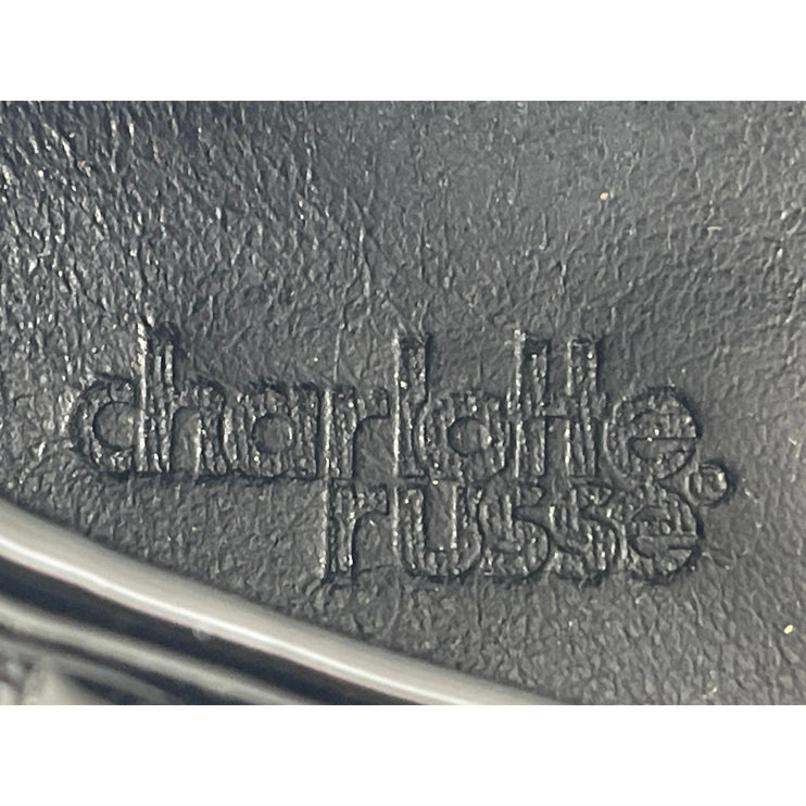 Charlotte Russe Black Panent Leather Slip On Platform Chunky Loafers Shoes Sz 7