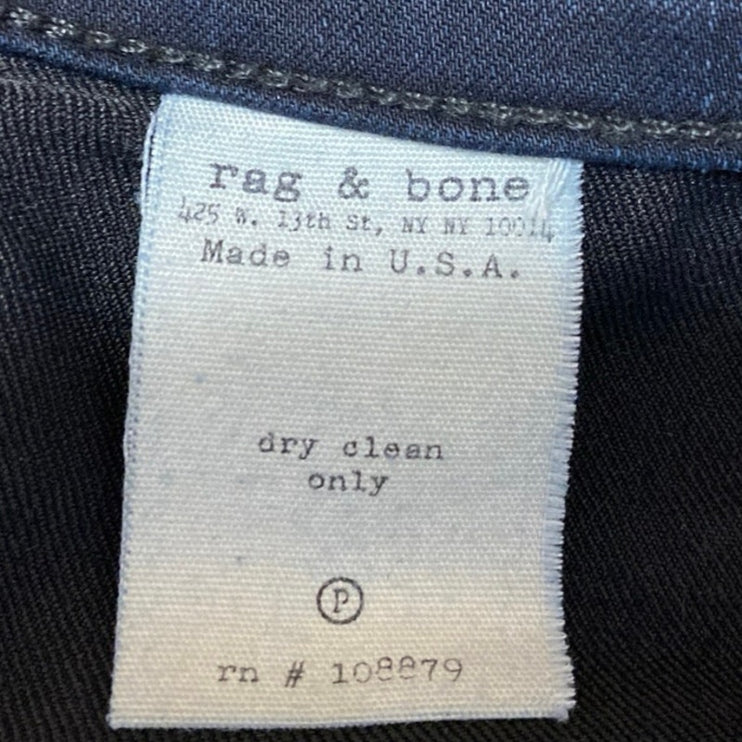 Rag & Bone Raja Midnight Blue Skinny Embroidered Low Waist Denim Jeans Pants 25