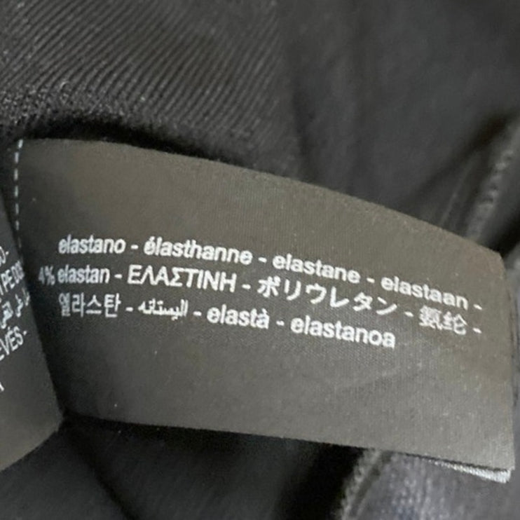 Zara Women's Black Metallic Faux Vegan Leather Mini Pencil Bodycon Skirt Size S