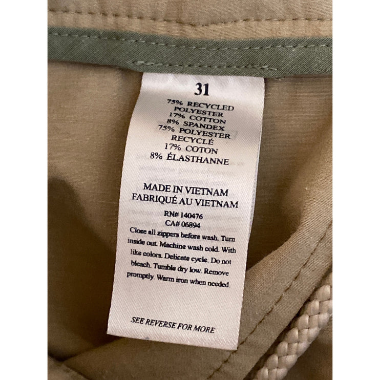 All Day Men's Beige High Waisted Straight Leg Casual Chino Khaki Shorts Size 31