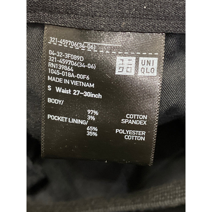 Uniqlo Smart Corduroy Men's Black High Rise Straight Tapered Trousers Pants Sz M