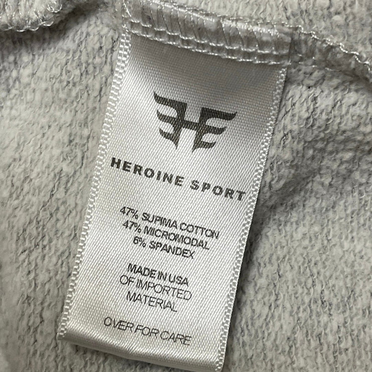 Heroine Sport Women's Gray Long Sleeve Hoodie Hooded Boxy Sweatshirt Top Size XS