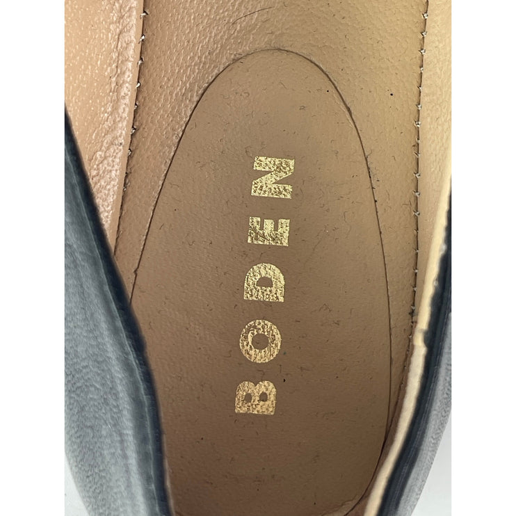 Boden Iris Snaffle Black Leather Gold Accent Slip On Flats Loafers Shoes 37 US 6