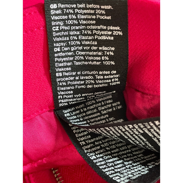 & Other Stories Pink Pleated Belted High Rise Straight Trousers Dress Pants Sz 0