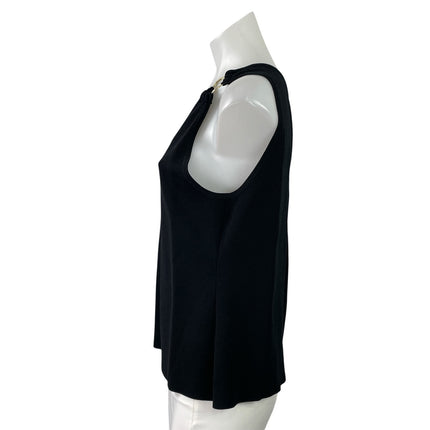 Love Bonito Women's Black One Shoulder Ring Sleeveless Knit Blouse Top Size XL