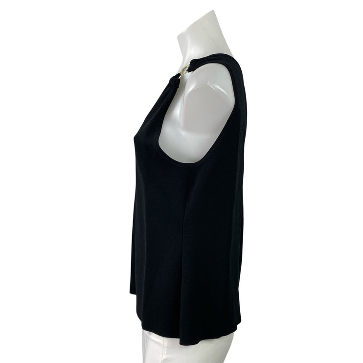 Love Bonito Women's Black One Shoulder Ring Sleeveless Knit Blouse Top Size XL