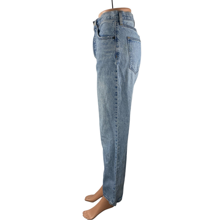Denim Forum The Joni Women's Light Blue High Rise Loose Straight Jeans Pants 25