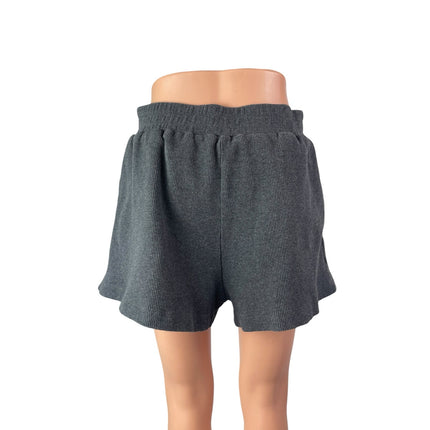 Daily Drills Womens Gray Pull On High Rise Workout Athletic Mini Shorts Size M/L