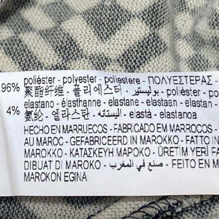 NEW Zara Black White Checkered Abstract Long Sleeve Button Down Shirt Top Size L