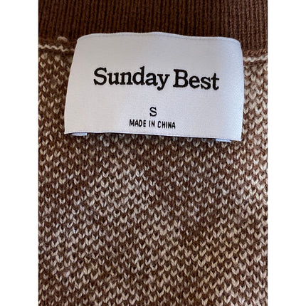Aritzia Sunday Best Women's Brown Wool Argyle Sleeveless Sweater Vest Top Size S