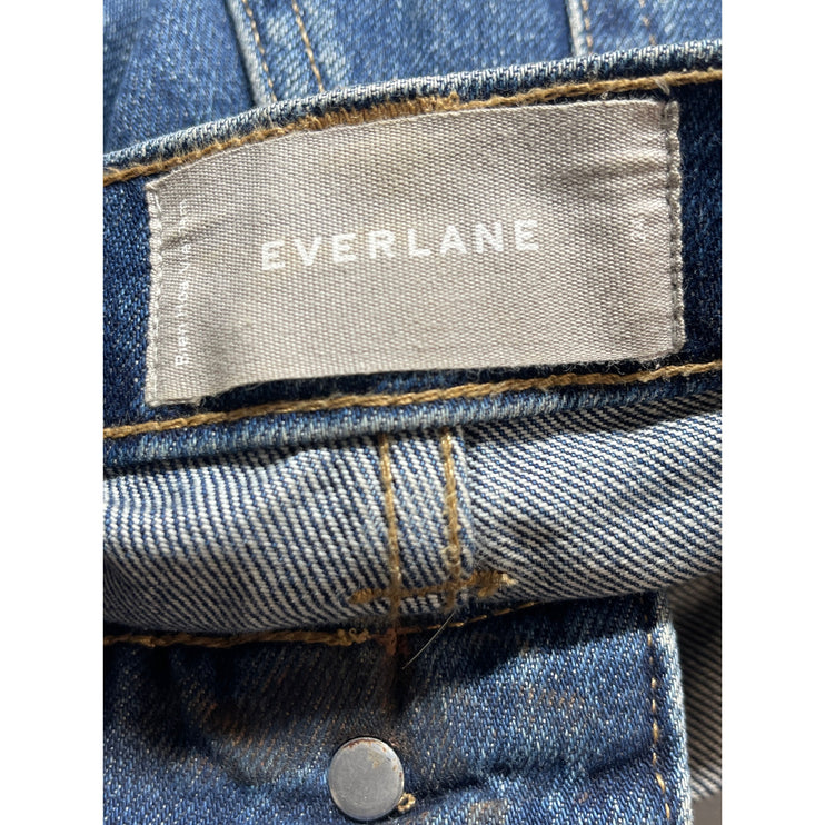 Everlane Women's Blue Mid Rise Cuffed Rolled Straight Denim Jeans Mom Shorts 24