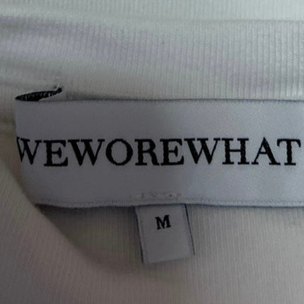 WeWoreWhat Women's White Short Sleeve Slim Fit Crew Neck T Shirt Tee Top Size M