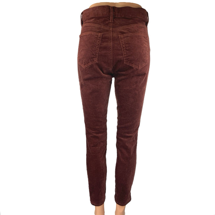 Ann Taylor Loft Women's Red Faux Suede High Waist Skinny Trousers Pants Size 27