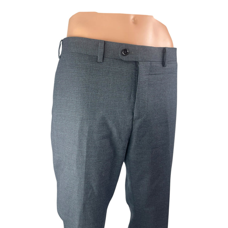 Indochino Men's Gray Mid Rise Slim Straight Leg Trousers Dress Pants Size 34x30