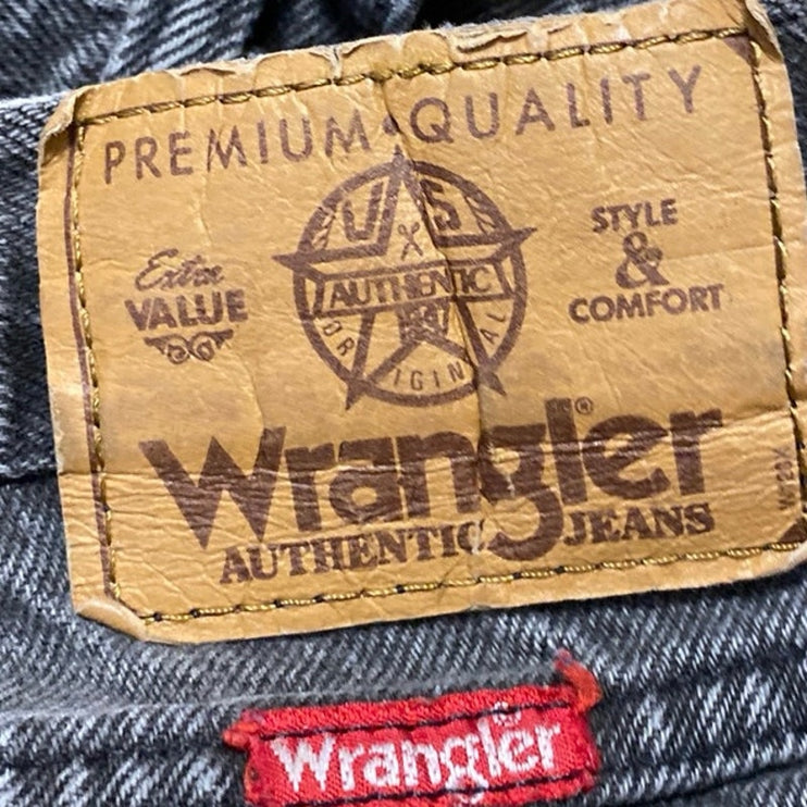 Wrangler Women's Black Washed High Rise Relaxed Straight Denim Jeans Size 33x30