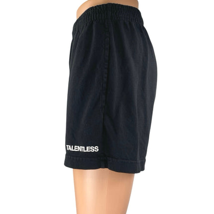 Talentless Women's Black High Waisted Pull On Athletic Mini Sweat Shorts Size S