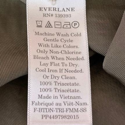 Everlane Green Relaxed Fit Button Up Collar Short Sleeve Shirt Blouse Top Size 2